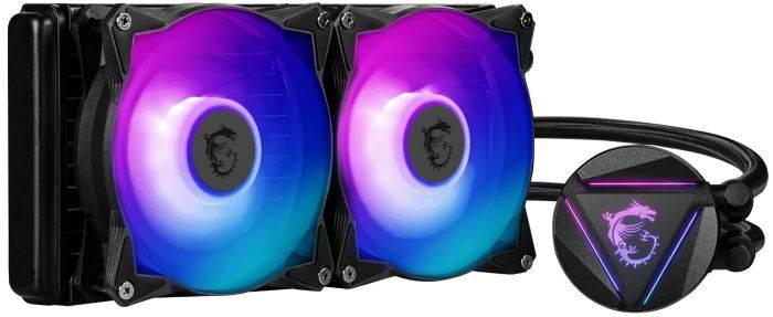 MSI MAG CORELIQUID 240R V2 Liquid CPU Cooler '240mm Radiator, 2X 120mm ARGB  PWM Fan, ARGB Lighting, MSI Center Supported, Compatible with Intel and