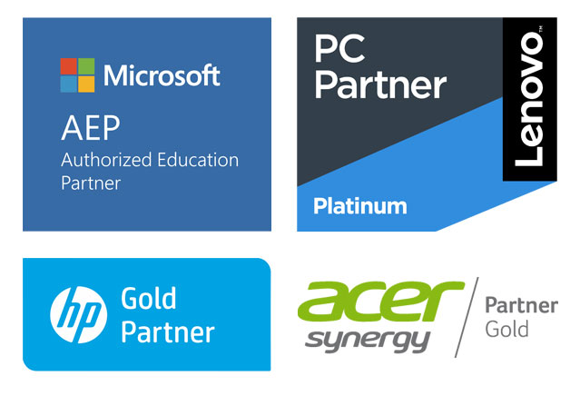 Microsoft Education Partner - HP Gold Partner - Lenovo Platinum Partner - Acer Gold Partner