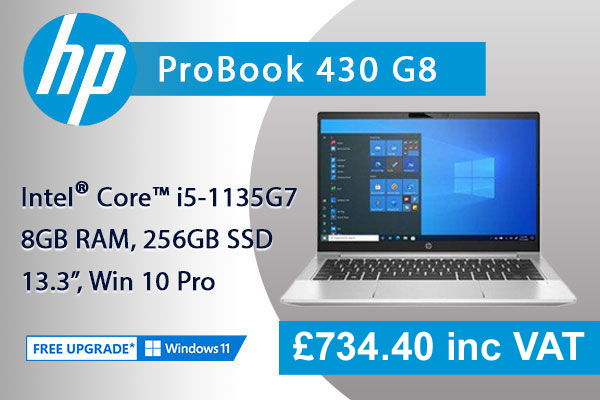 HP Probook 430 G8 43A00EA#ABU Core i5-1135G7 8GB 256GB SSD 13.3IN FHD Win 10 Pro